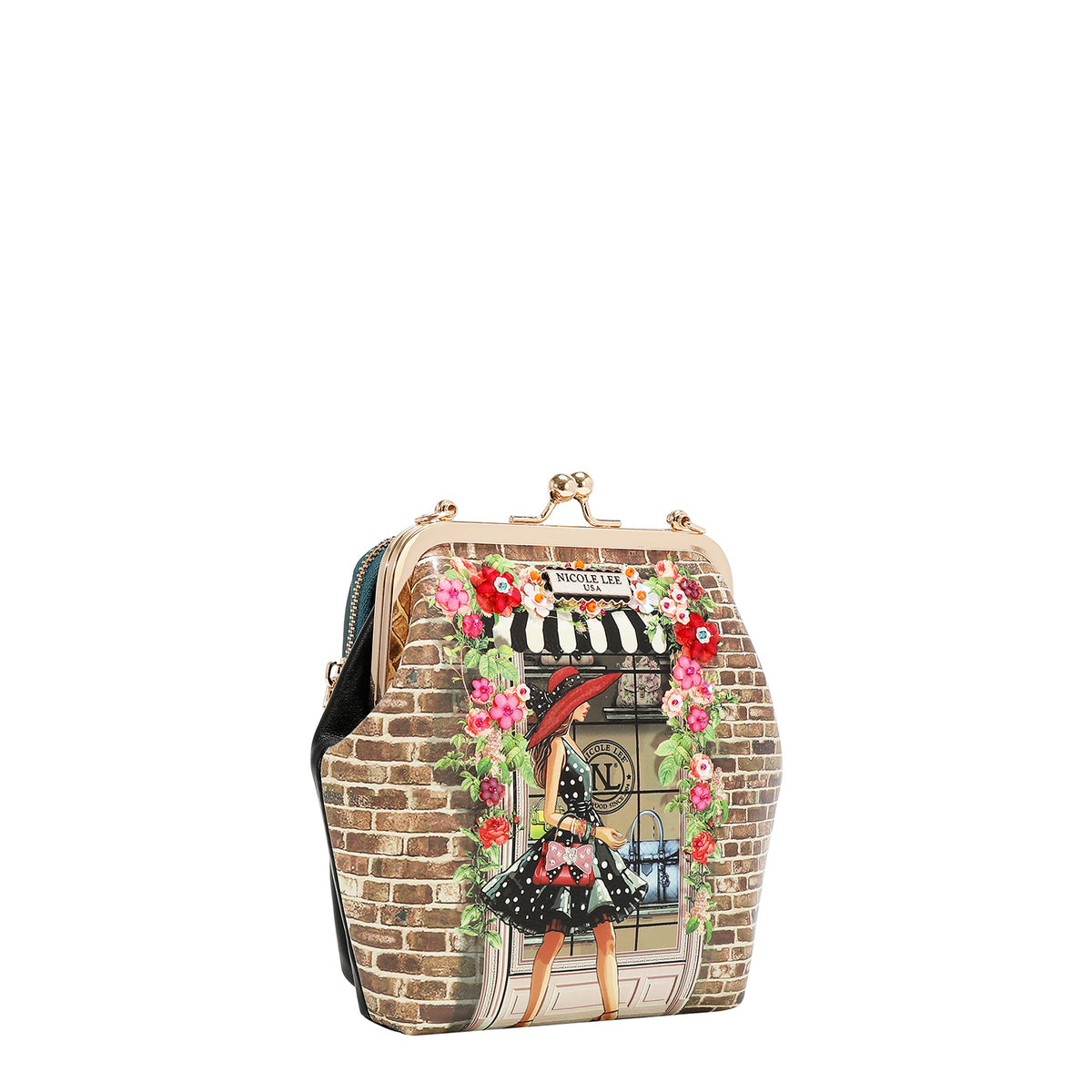 KISS LOCK 2 COMPARTMENT CROSSBODY BAG