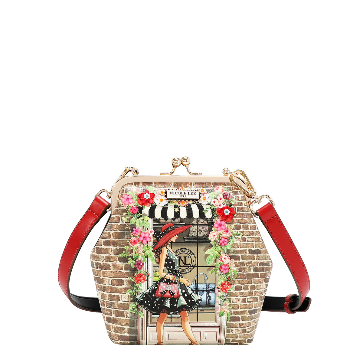 KISS LOCK 2 COMPARTMENT CROSSBODY BAG