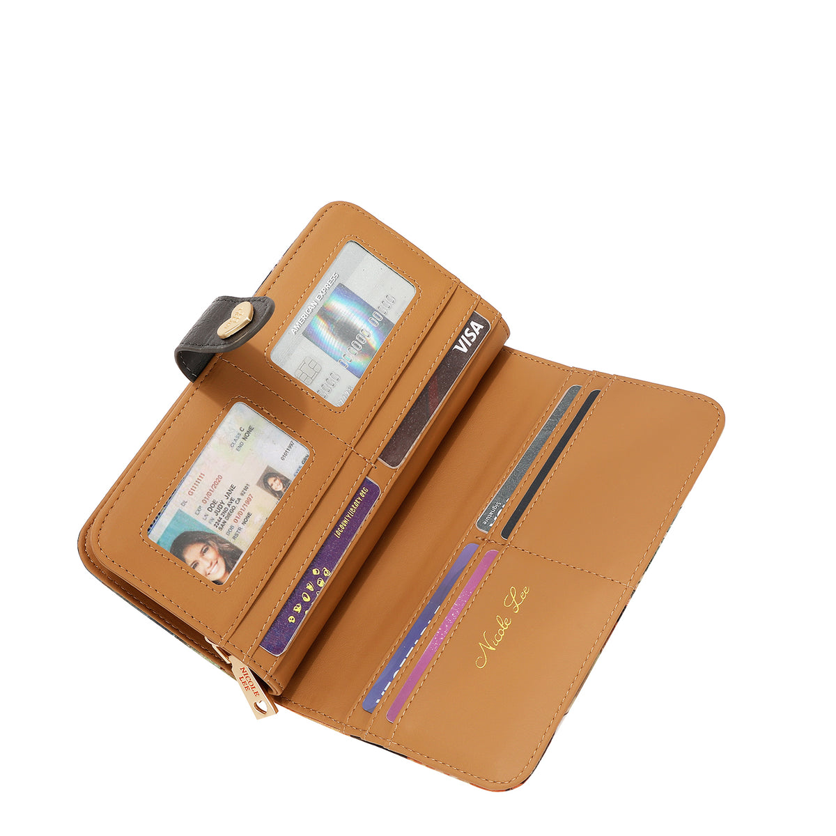 NL SIGNATURE BIFOLD WALLET WRISTLET