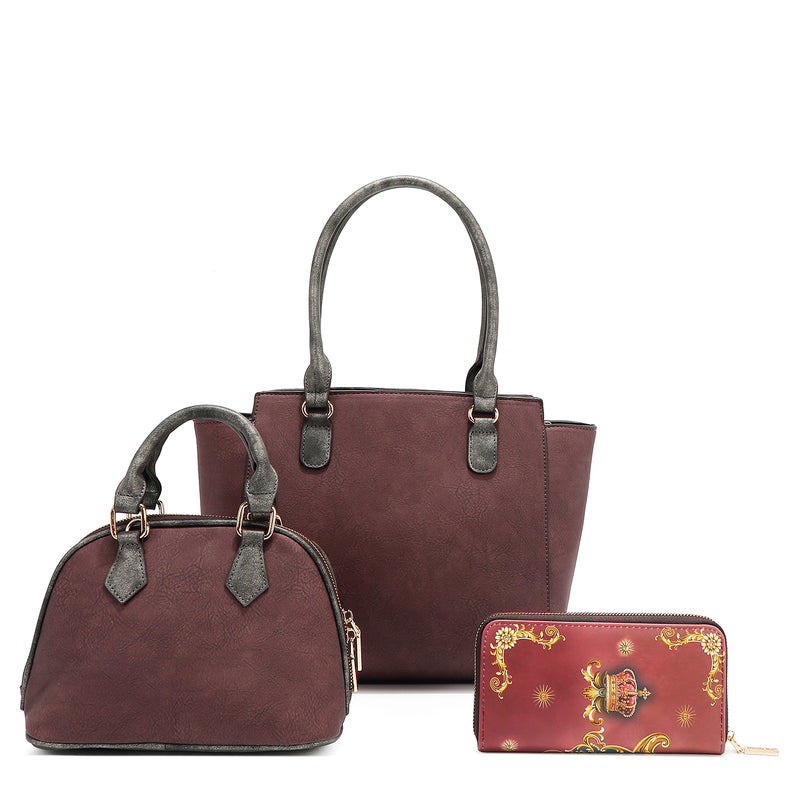 THE QUEEN 3 PIECE SET (Handbag, Crossbody, Wallet)