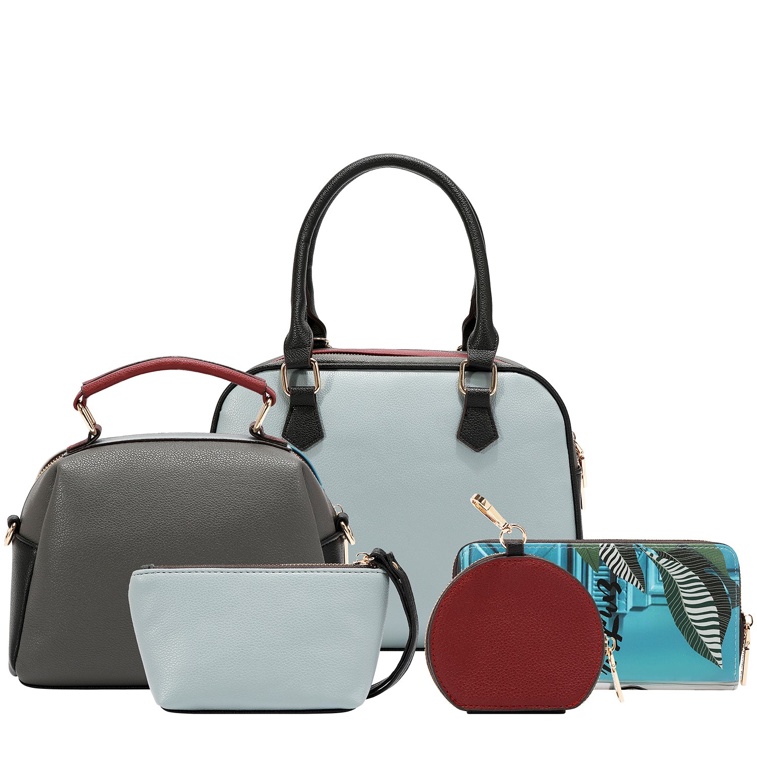 EMOTION 5PC SET (SATCHEL, CROSSBODY, POUCH, COINPURSE AND WALLET)