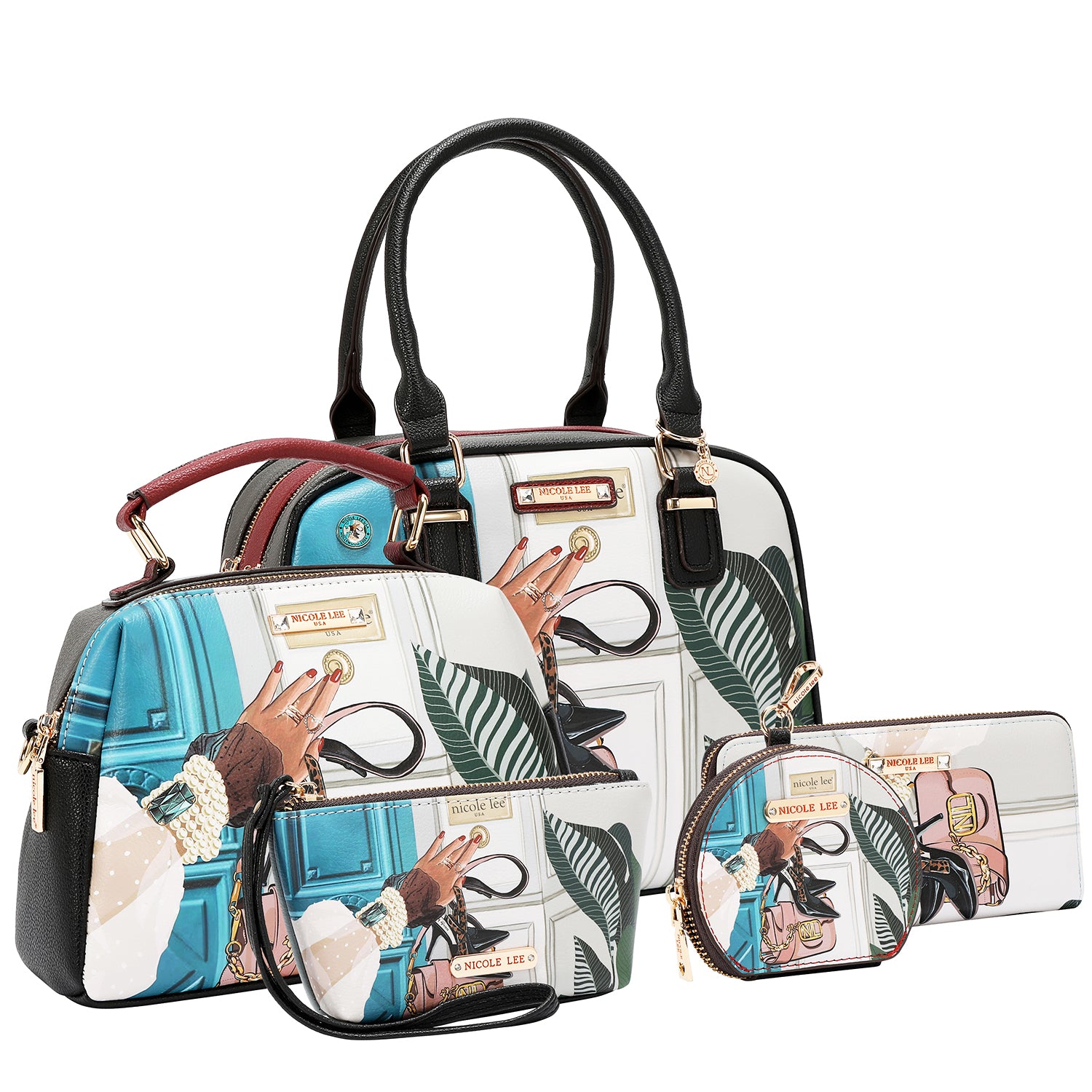 EMOTION 5PC SET (SATCHEL, CROSSBODY, POUCH, COINPURSE AND WALLET)