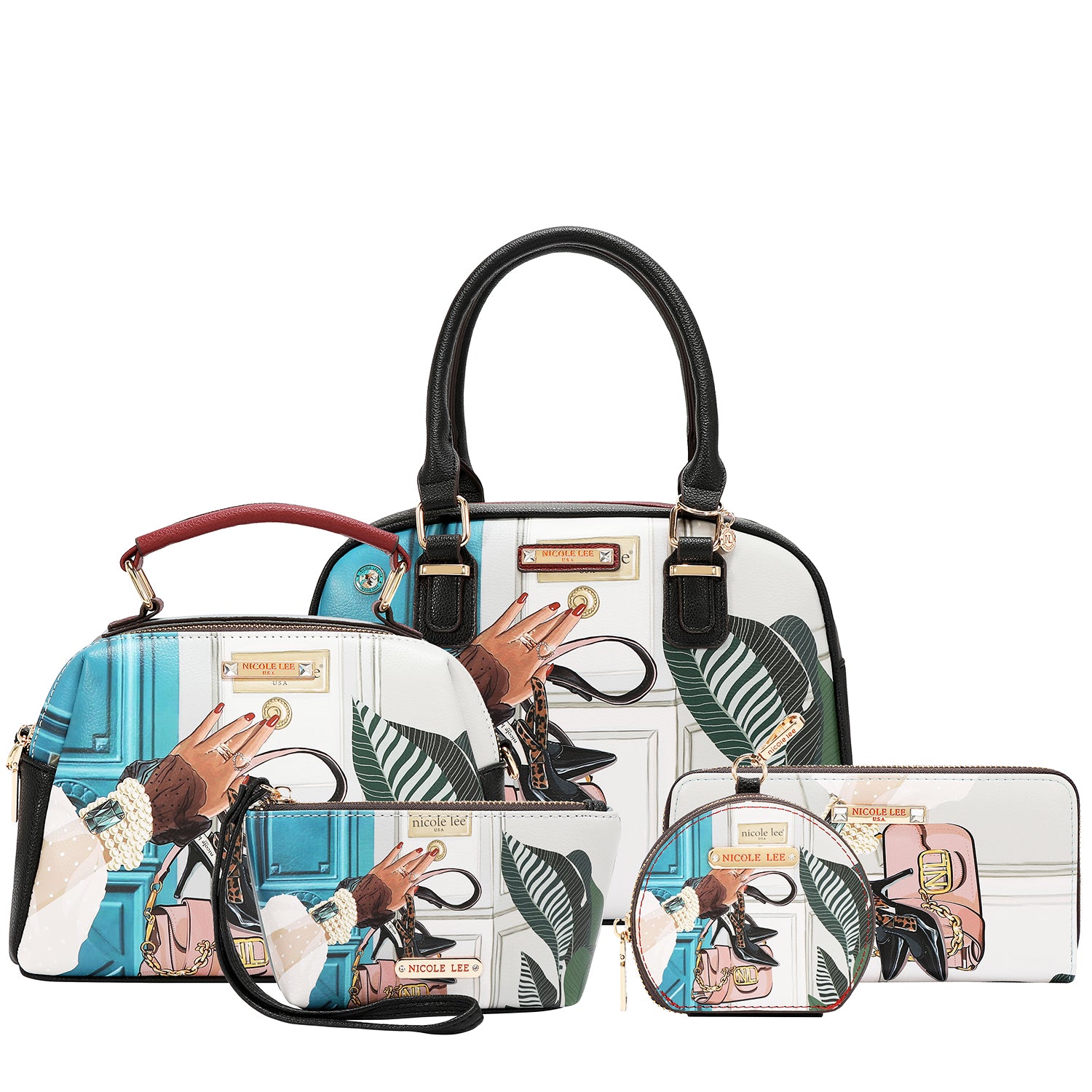 EMOTION 5PC SET (SATCHEL, CROSSBODY, POUCH, COINPURSE AND WALLET)