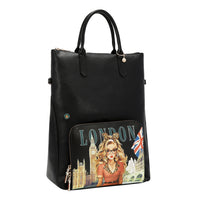 LONDON EYE 5 PC CONVERTIBLE BAG / BACKPACK SET (LARGE CONVERTIBLE BAG / BACKPACK, CROSSBODY, POUCH, COINPURSE, WALLET)