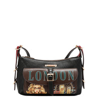 LONDON EYE 5 PC CONVERTIBLE BAG / BACKPACK SET (LARGE CONVERTIBLE BAG / BACKPACK, CROSSBODY, POUCH, COINPURSE, WALLET)