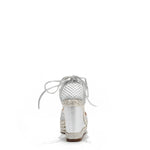 MAYA WRAP ESPADRILLE WEDGE SANDAL BACK WITH 4" PLATFORM WEDGE.