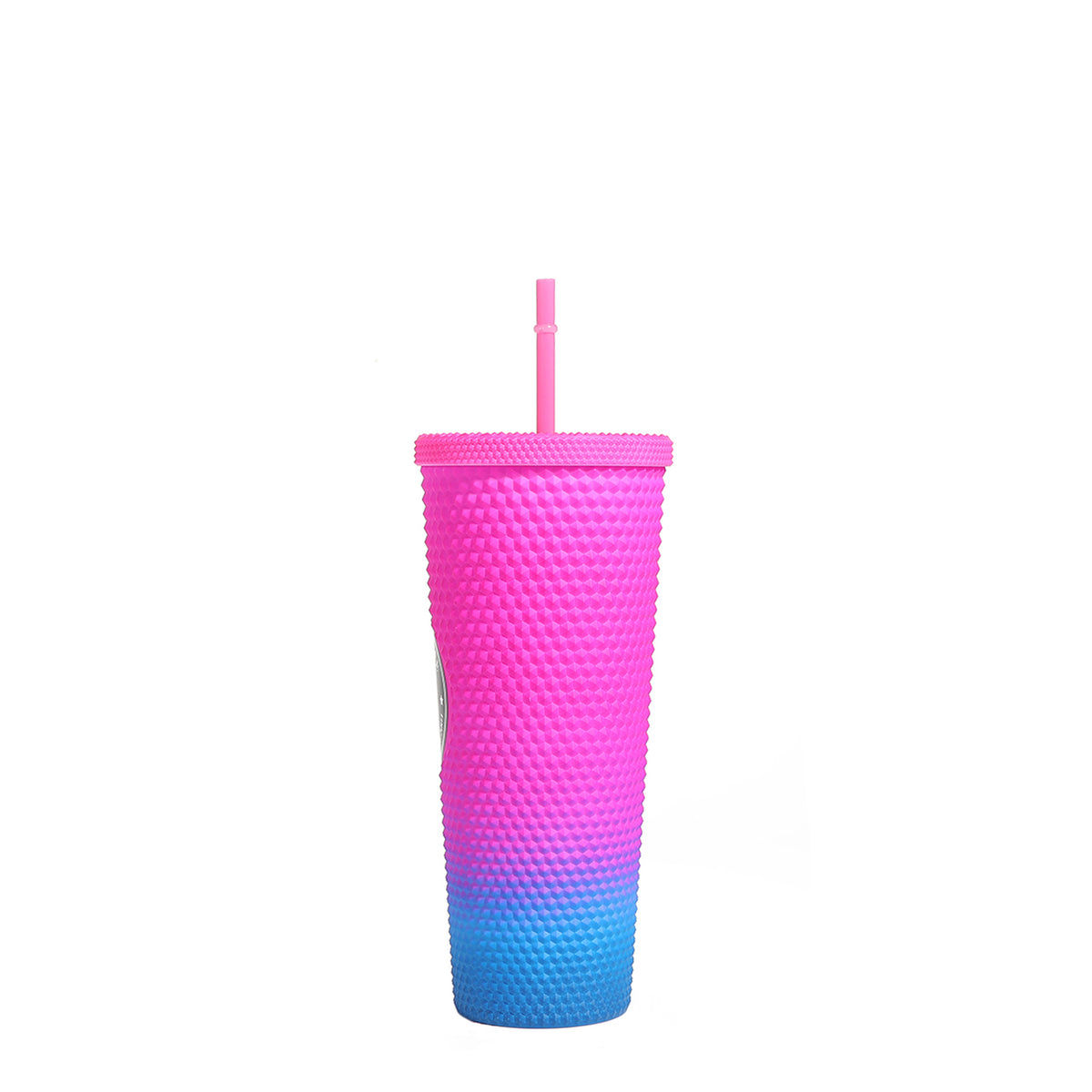 24 OZ STUDDED TUMBLER WITH STRAW
