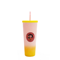 24 OZ STUDDED TUMBLER WITH STRAW