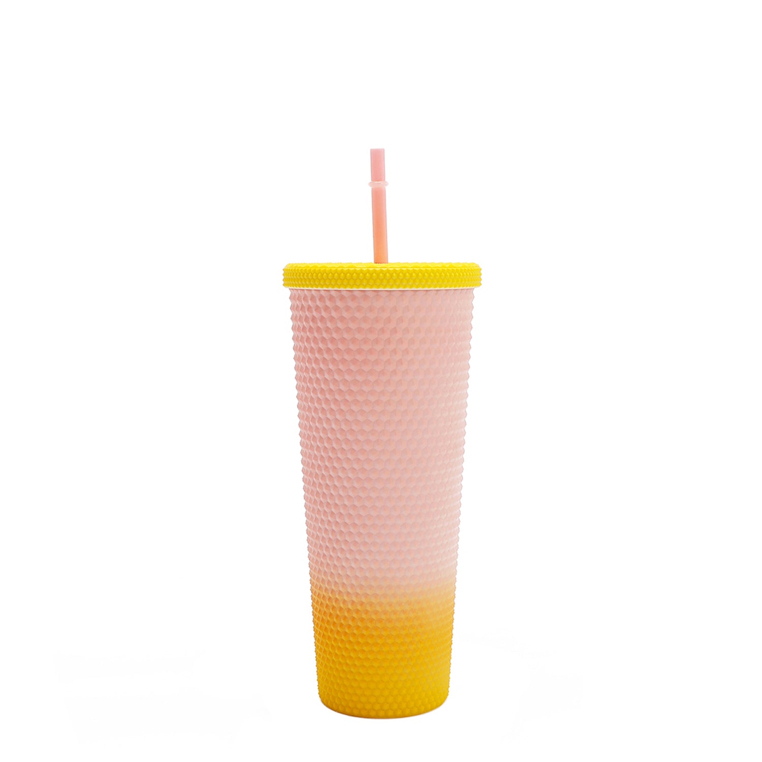 24 OZ STUDDED TUMBLER WITH STRAW
