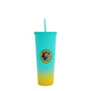 24 OZ STUDDED TUMBLER WITH STRAW