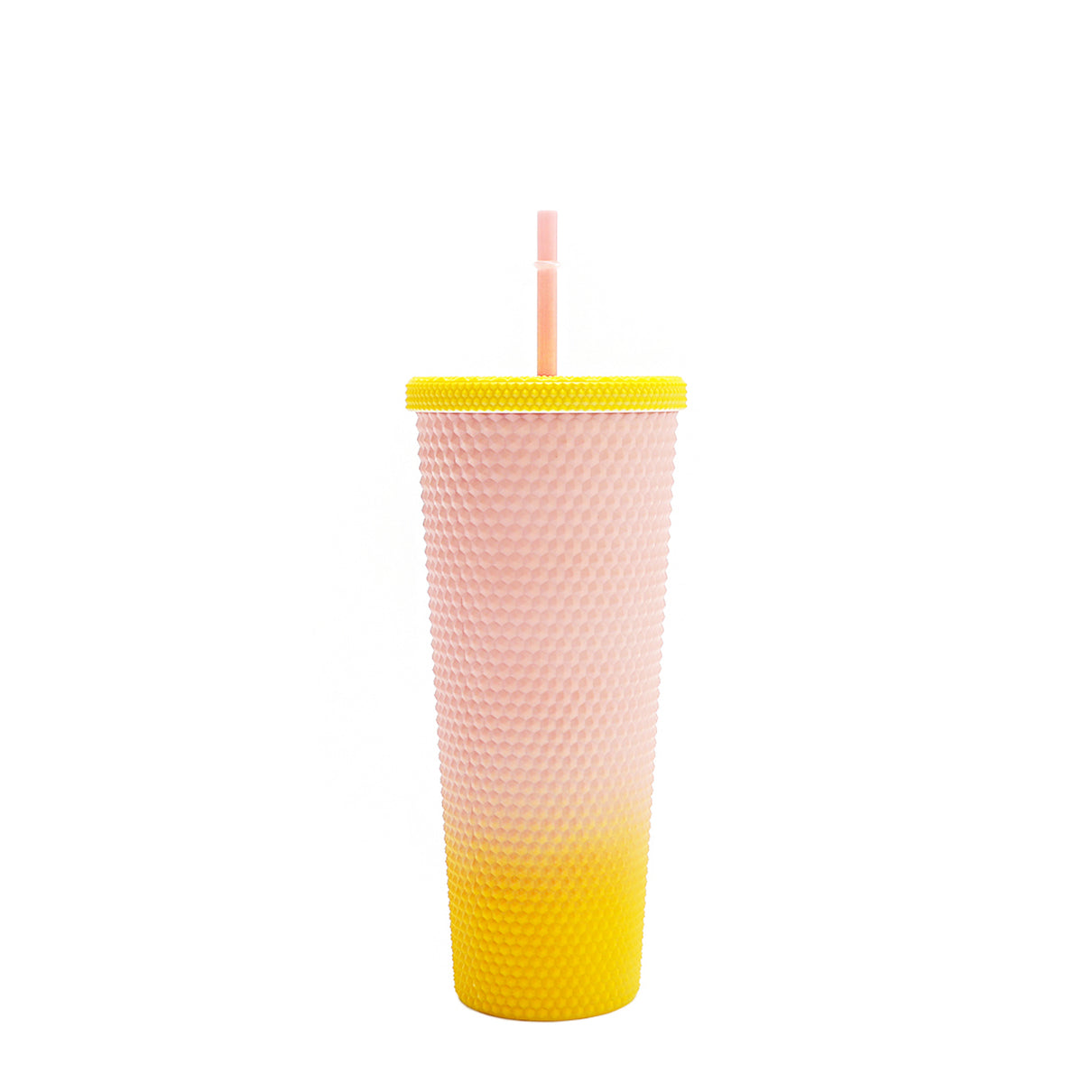 24 OZ STUDDED TUMBLER WITH STRAW