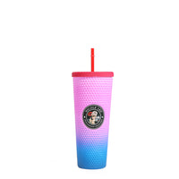 24 OZ STUDDED TUMBLER WITH STRAW