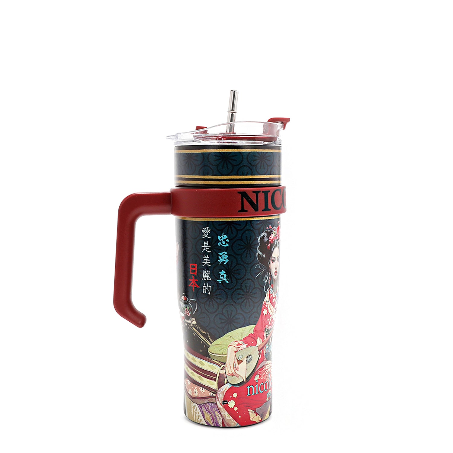 40 OZ PRINT TUMBLER WITH HANDLE