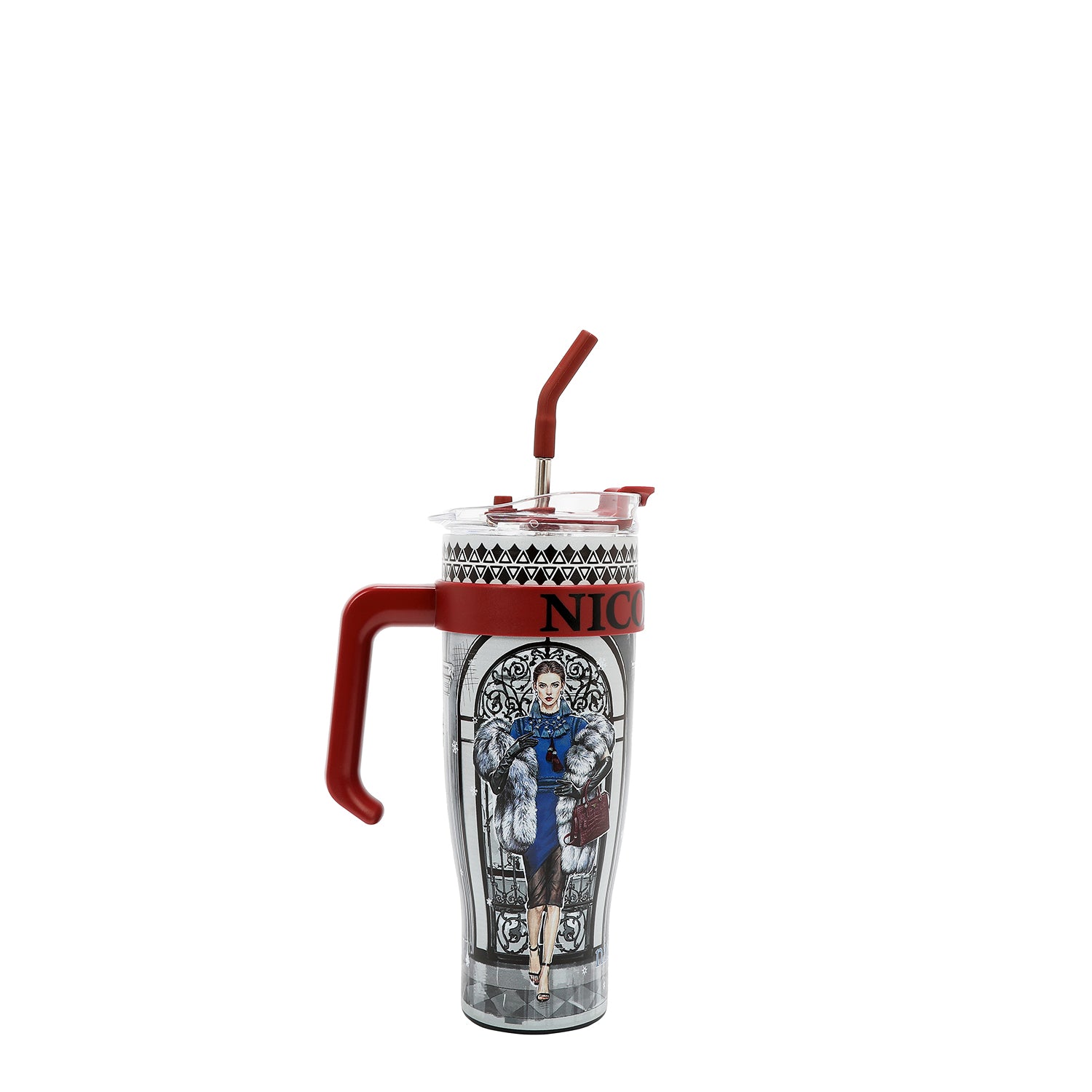 40 OZ PRINT TUMBLER WITH HANDLE