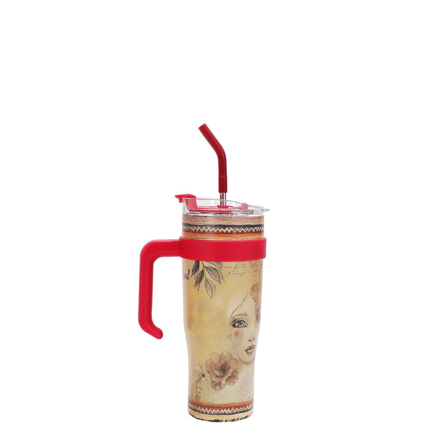 40 OZ PRINT TUMBLER WITH HANDLE