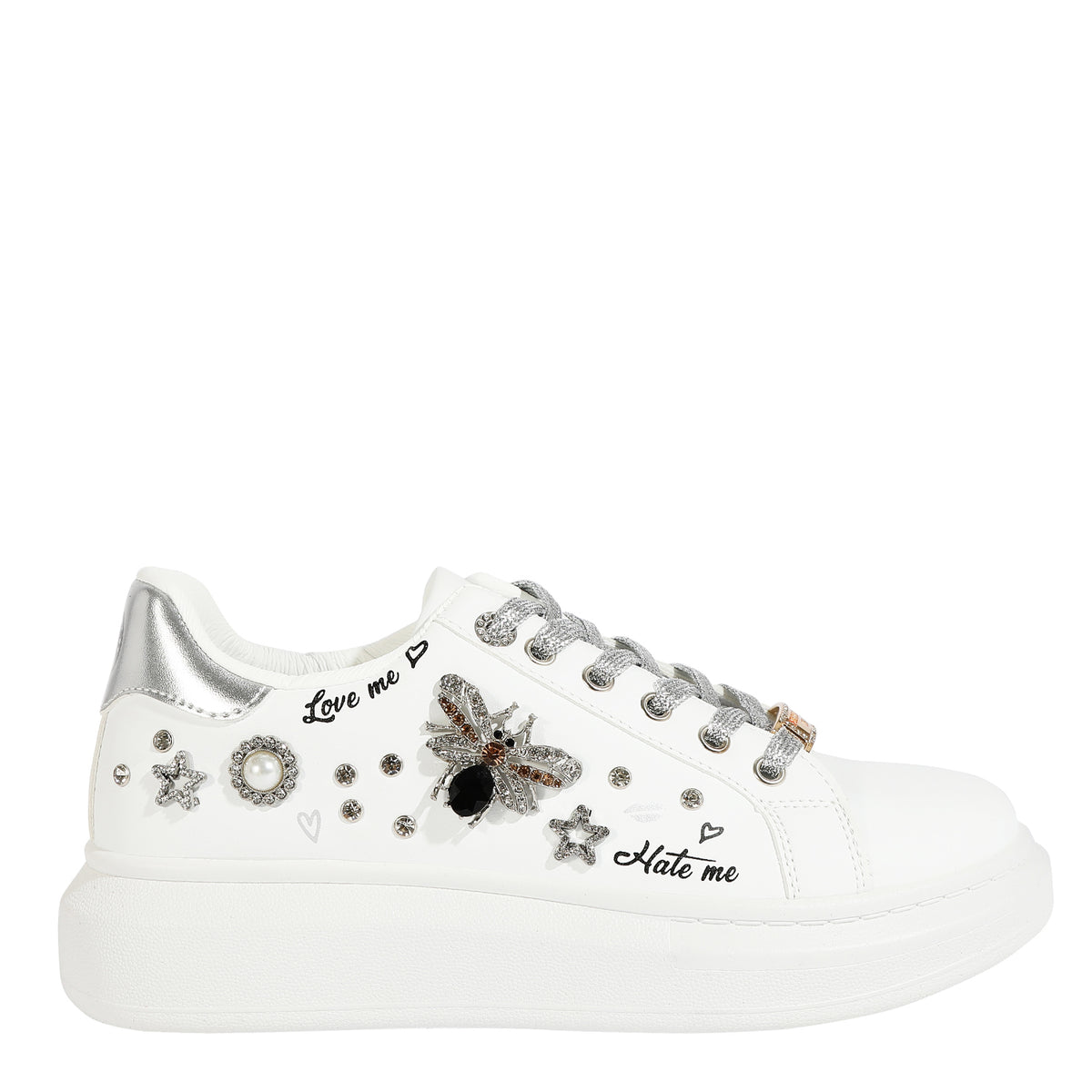 FASHION PLATFORM RHINESTONE SNEAKERS