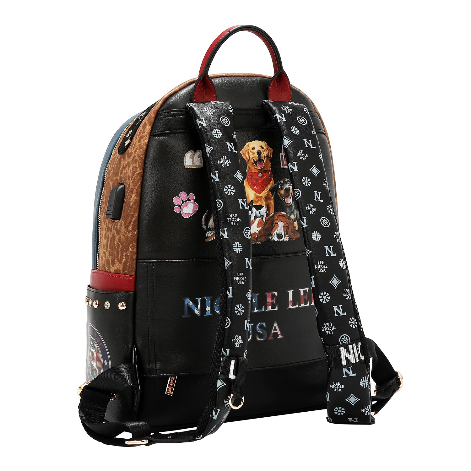 LARGE USB FASHION BACKPACK WITH CHARGING PORT AND POUCH
