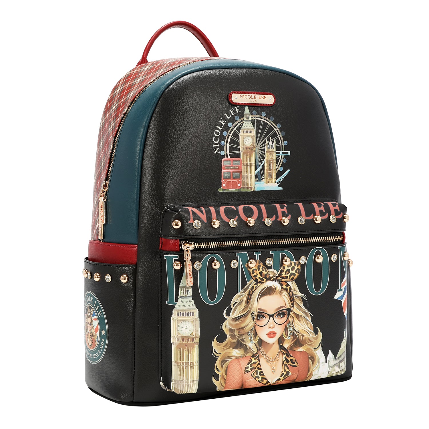LARGE USB FASHION BACKPACK WITH CHARGING PORT AND POUCH