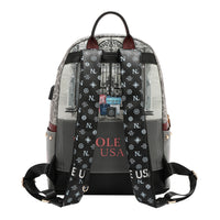 LARGE USB FASHION BACKPACK WITH CHARGING PORT AND POUCH