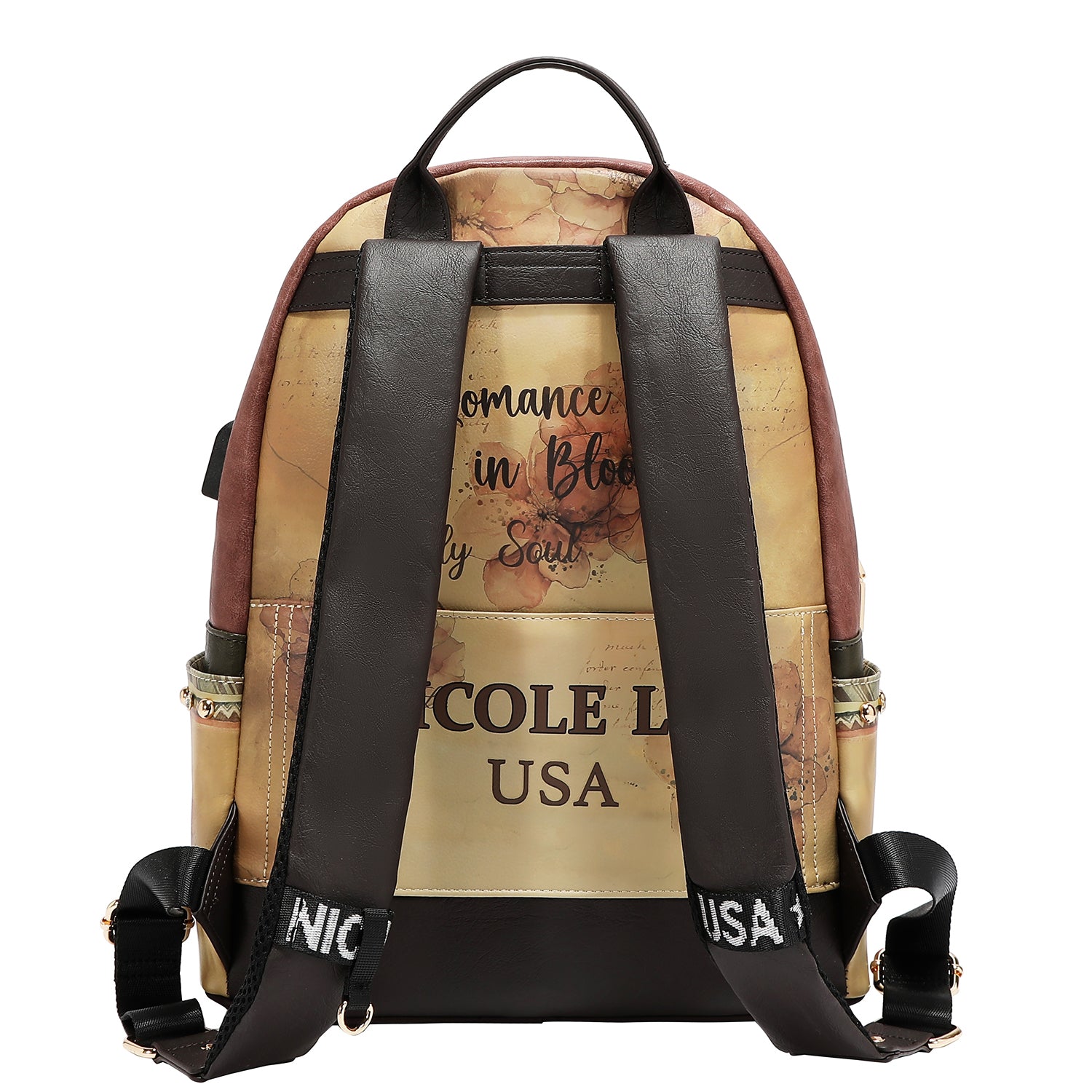 LARGE USB FASHION BACKPACK WITH CHARGING PORT AND POUCH