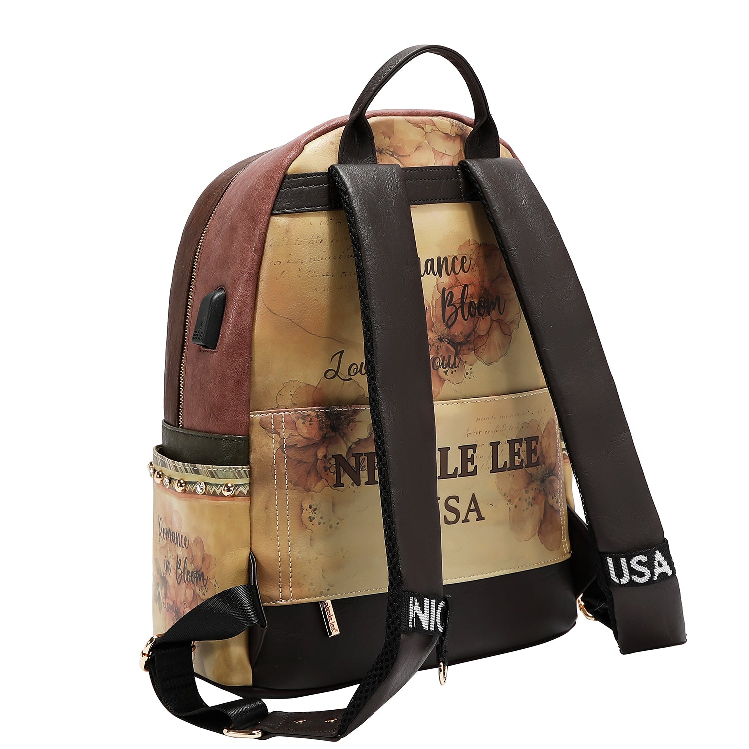 LARGE USB FASHION BACKPACK WITH CHARGING PORT AND POUCH