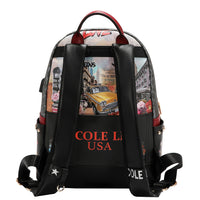 LARGE USB FASHION BACKPACK WITH CHARGING PORT AND POUCH