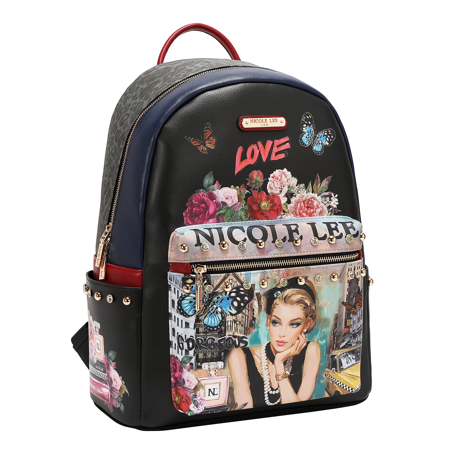 LARGE USB FASHION BACKPACK WITH CHARGING PORT AND POUCH