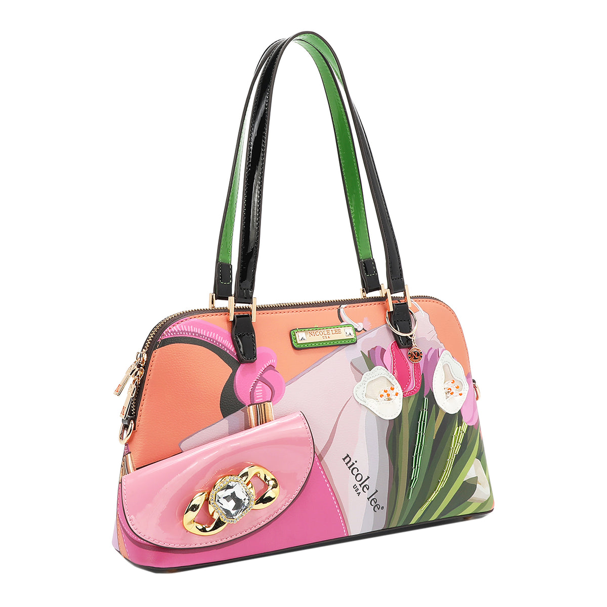 VIOLET BLOSSOM DOME SHOULDER BAG