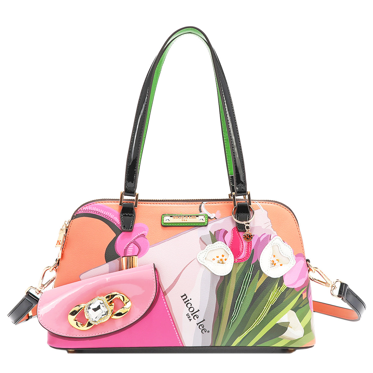 VIOLET BLOSSOM DOME SHOULDER BAG