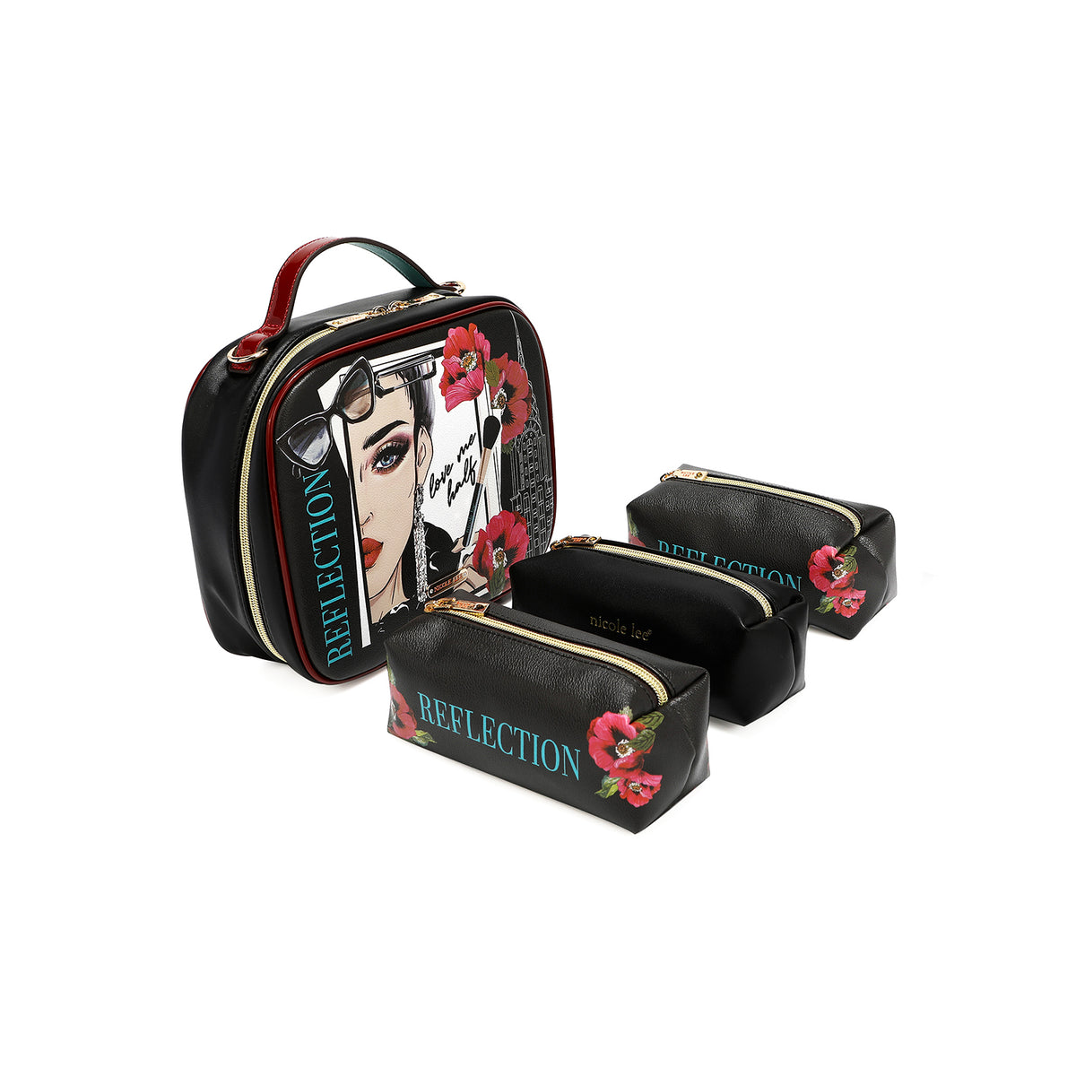 TRAVEL HANDBAG WITH POUCH SET