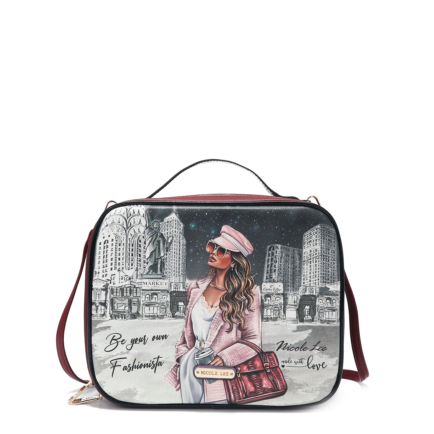 TRAVEL HANDBAG WITH POUCH SET