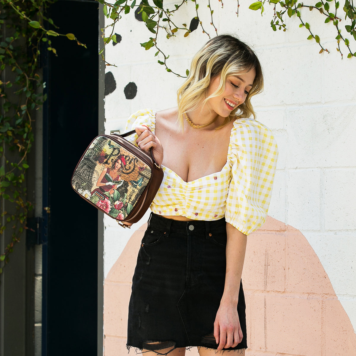 TRAVEL HANDBAG WITH POUCH SET