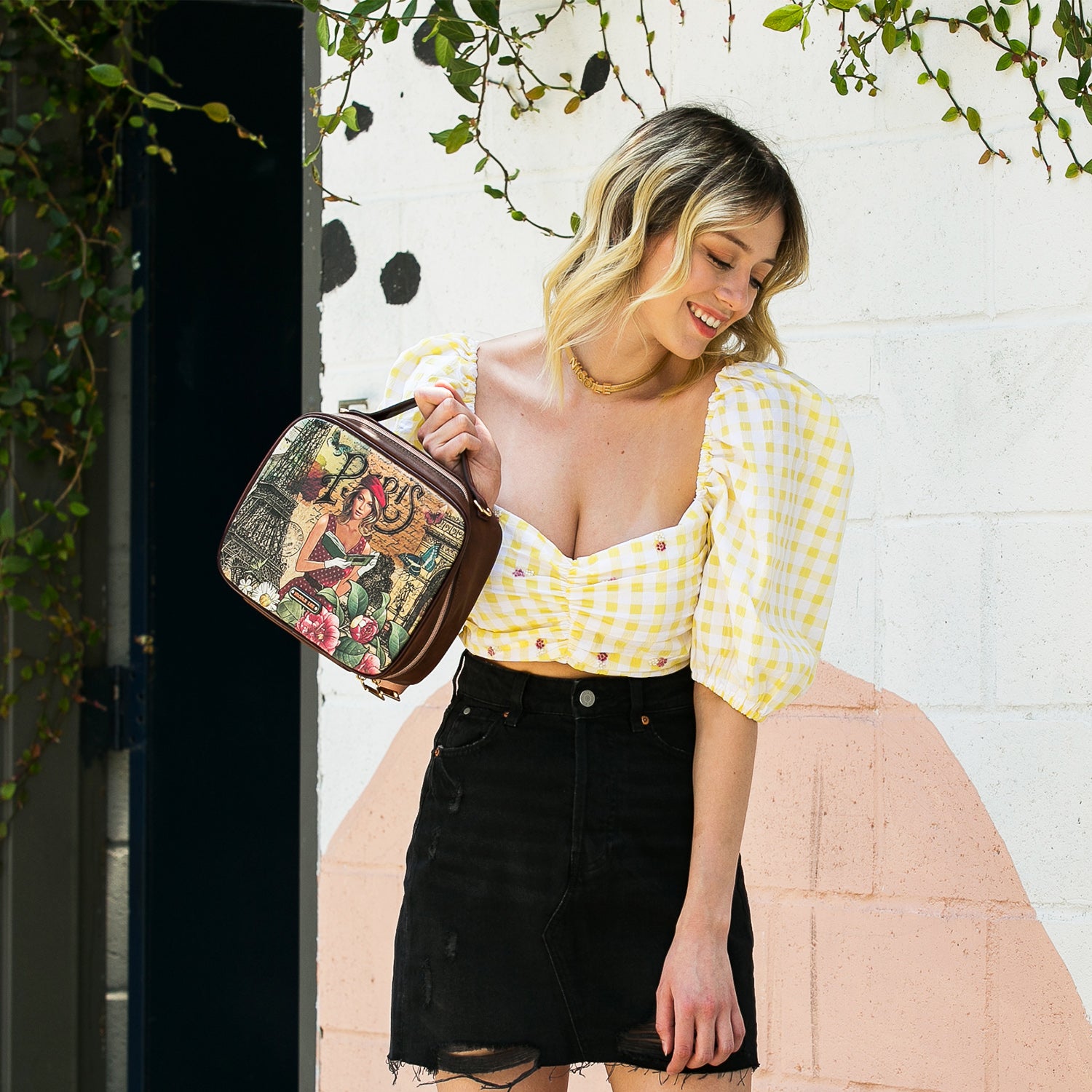 TRAVEL HANDBAG WITH POUCH SET