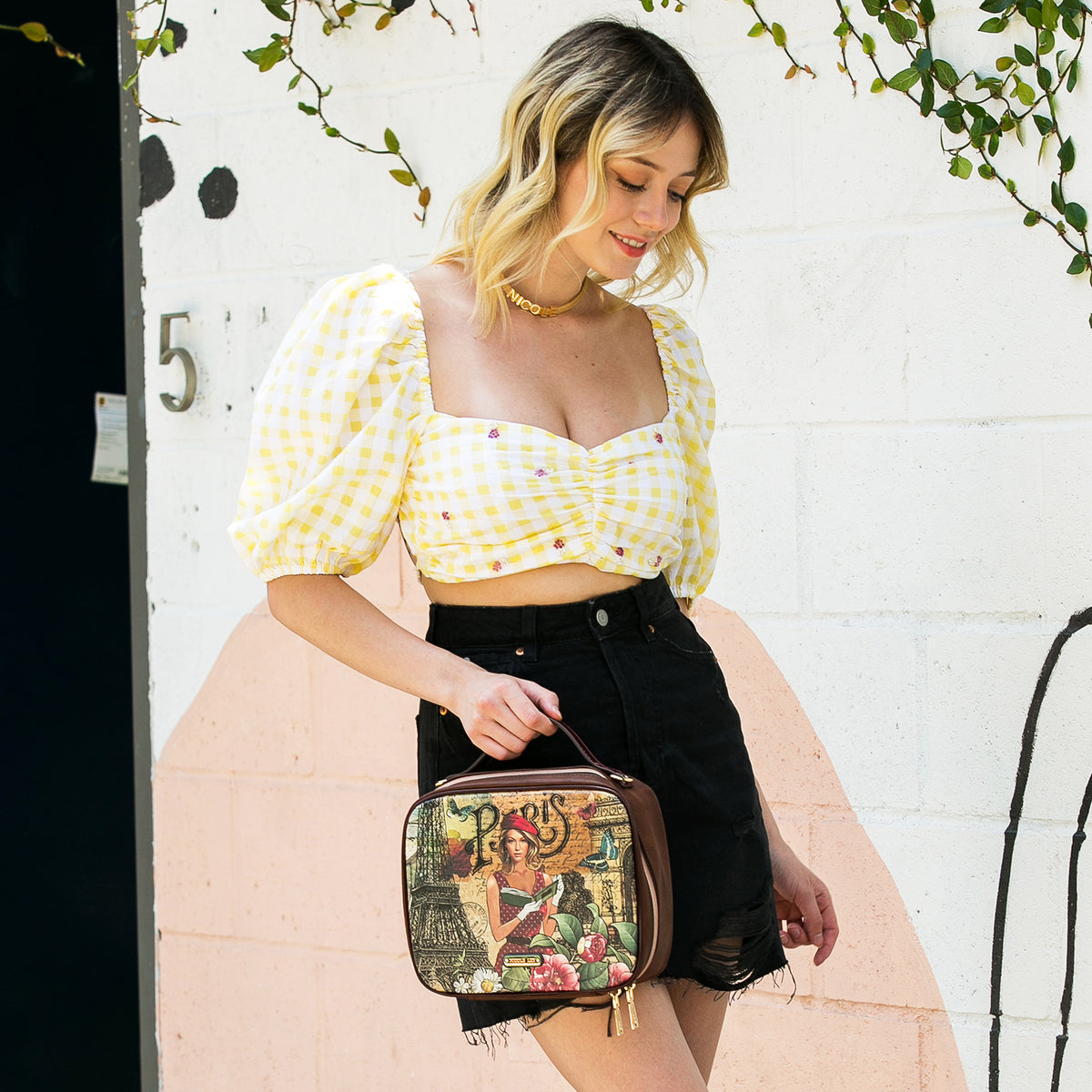 TRAVEL HANDBAG WITH POUCH SET