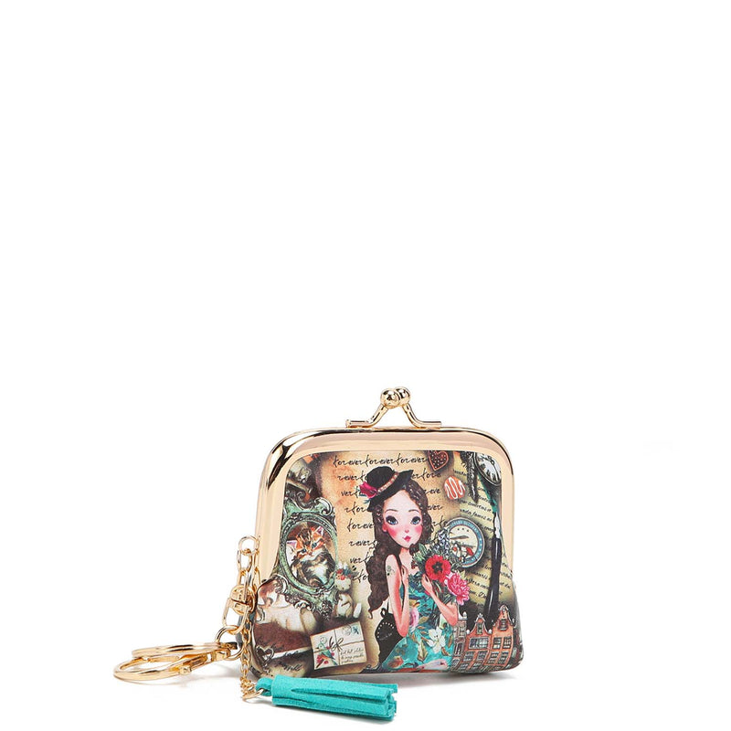 Mini Flower Handbag Keychain, Floral Bag Keychain, Gold Metal, Multi –  Nicole Lee Online