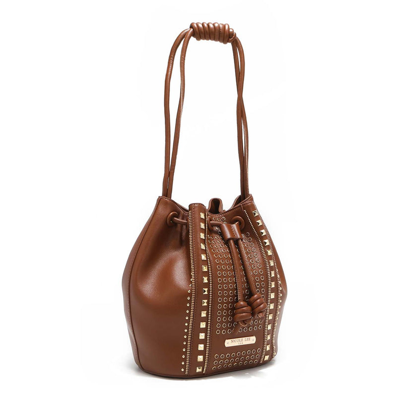 Studded Vegan Leather Boston Bag, Women's Medium Handbag, Doctor Bag –  Nicole Lee Online