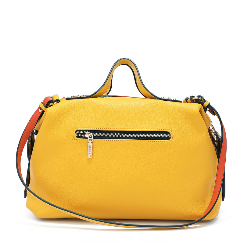 Avery Multi Strap Vegan Leather Boston Bag, Women's Medium Handbag,  Multicolored – Nicole Lee Online
