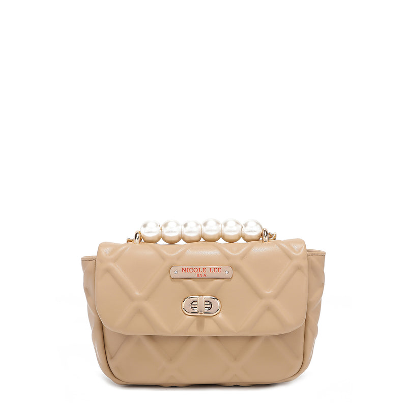 Valentino Ocarina Small Quilted Crossbody Satchel Bag Pearl