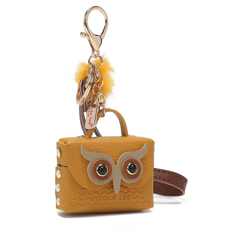 Owl Airpods Case Vegan Leather Wristlet Keychain, Fashion Multicolor Travel  Accessory – Nicole Lee Online
