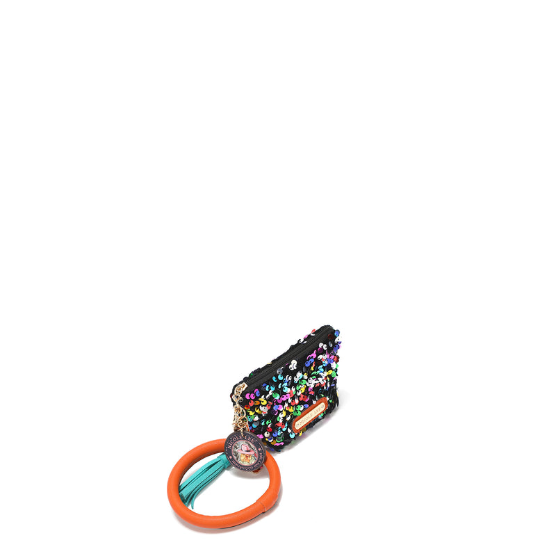 Lipstick Case Wristlet Bracelet Keychain, Bangle with Pouch, Heart Sequin  Charm – Nicole Lee Online
