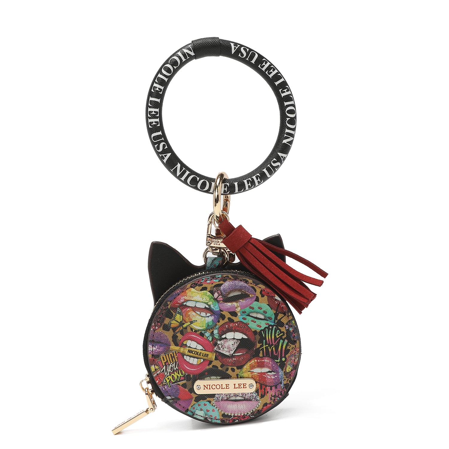 CAT COIN PURSE WRISTLET KEYCHAIN