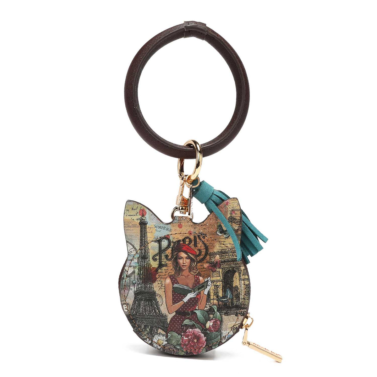 CAT COIN PURSE WRISTLET KEYCHAIN