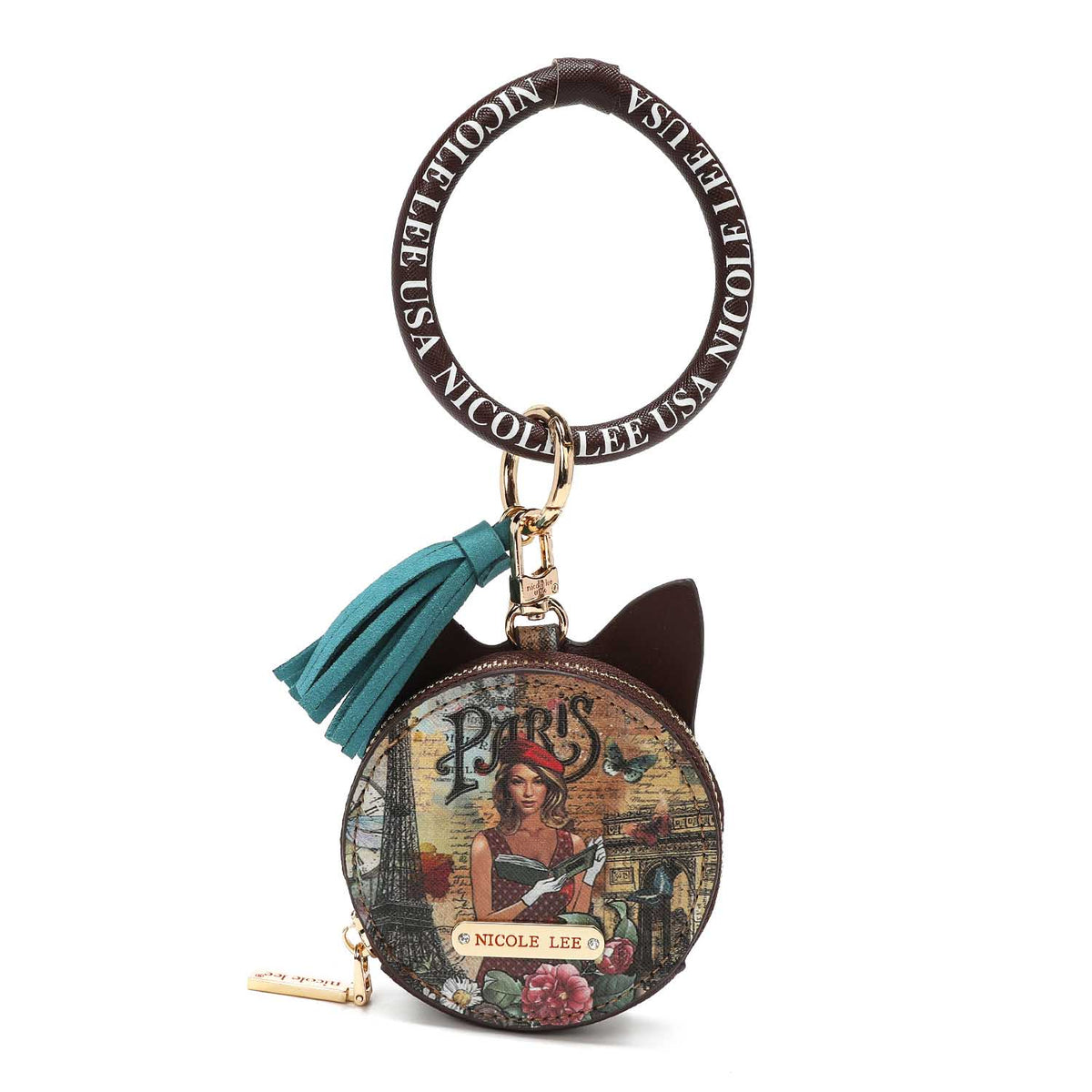 CAT COIN PURSE WRISTLET KEYCHAIN