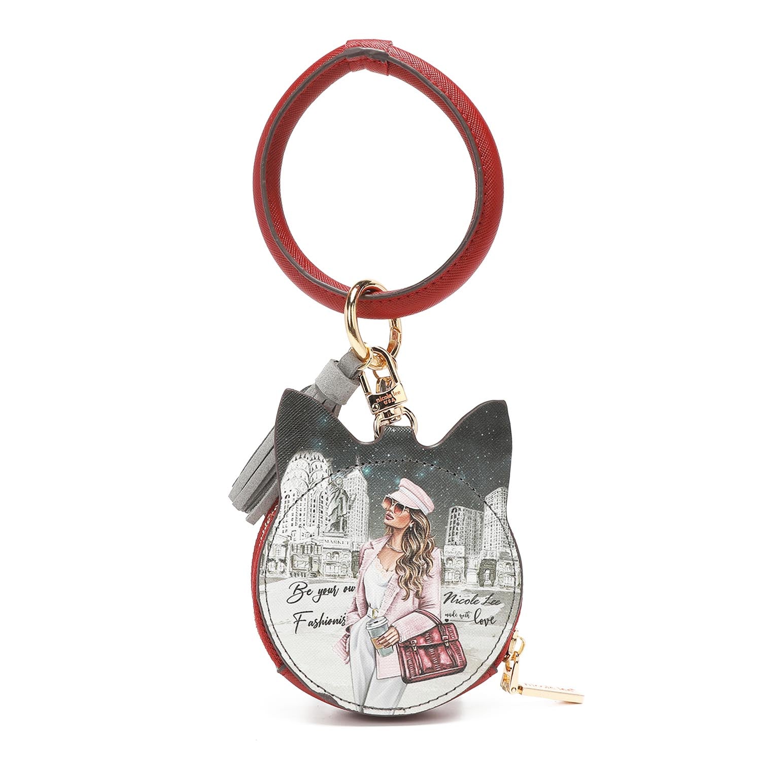 CAT COIN PURSE WRISTLET KEYCHAIN