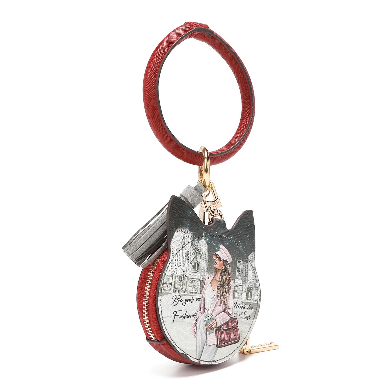 CAT COIN PURSE WRISTLET KEYCHAIN